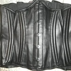 EUC Steel Bone Genuine Leather Corset